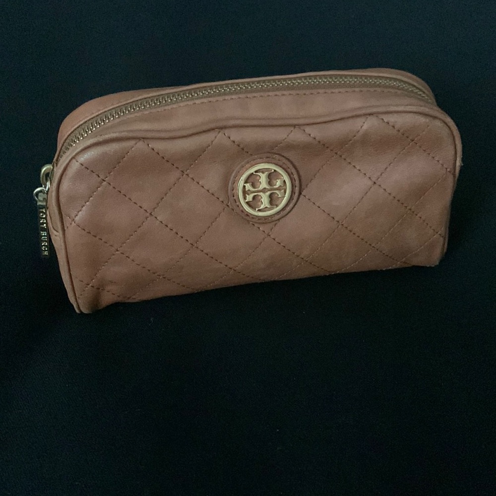 Vintage Tory Burch Quilted Leather Makeup Bag
